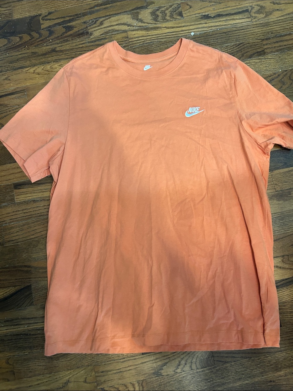 Nike Men's Coral Orange Short-Sleeve Logo Tee